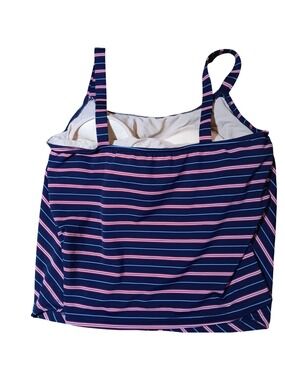 Women's 18W New NWT Striped Tankini Top Only Built-In Bra Sizzle Beach